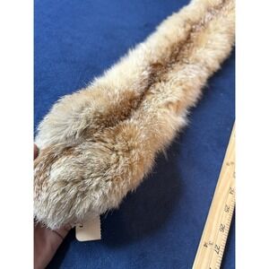 Vtg Genuine Tibetan Sand Foxtail Fur Collar 27” Brown Handmade Wrap Scarf